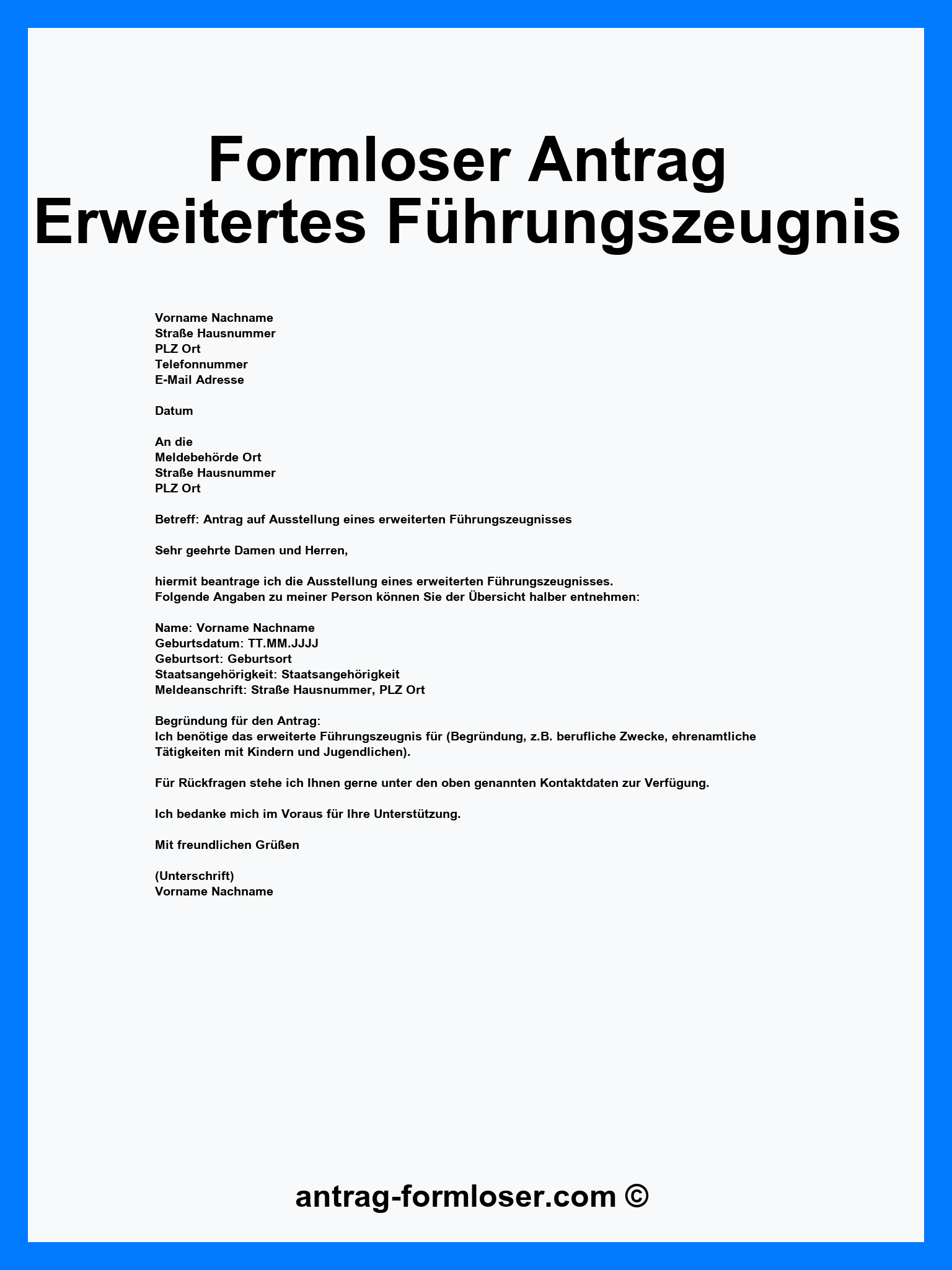 Antrag Auf Einbürgerung Schleswig-holstein Pdf Formloser Antrag Erweitertes Führungszeugnis Muster - PDF - Word